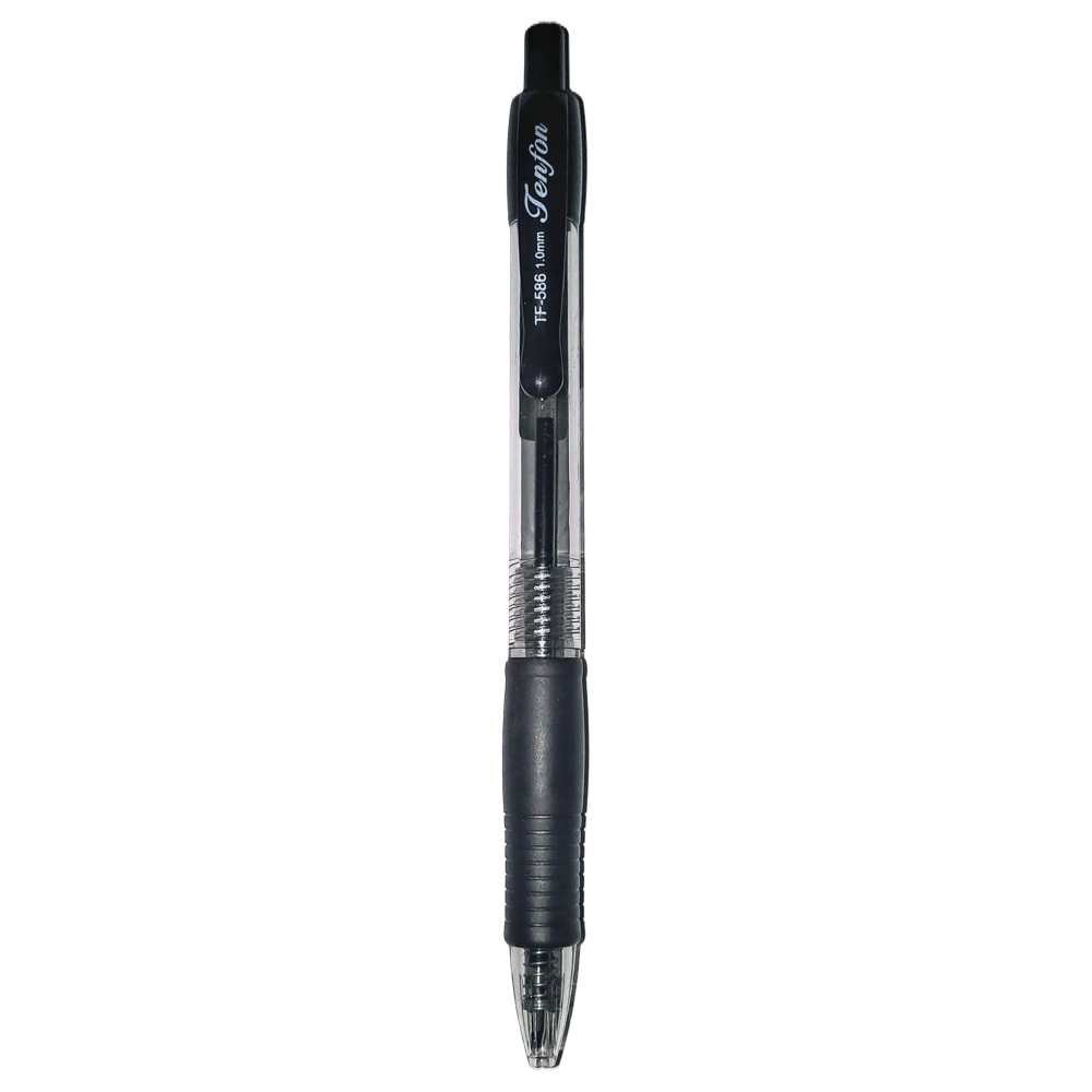 עט כדורי לחצן+גריפ(586) tenfon שחור