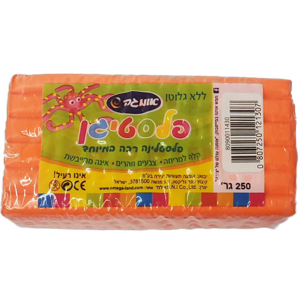 פלסטלינה זוהר 250גר אומגה כתום