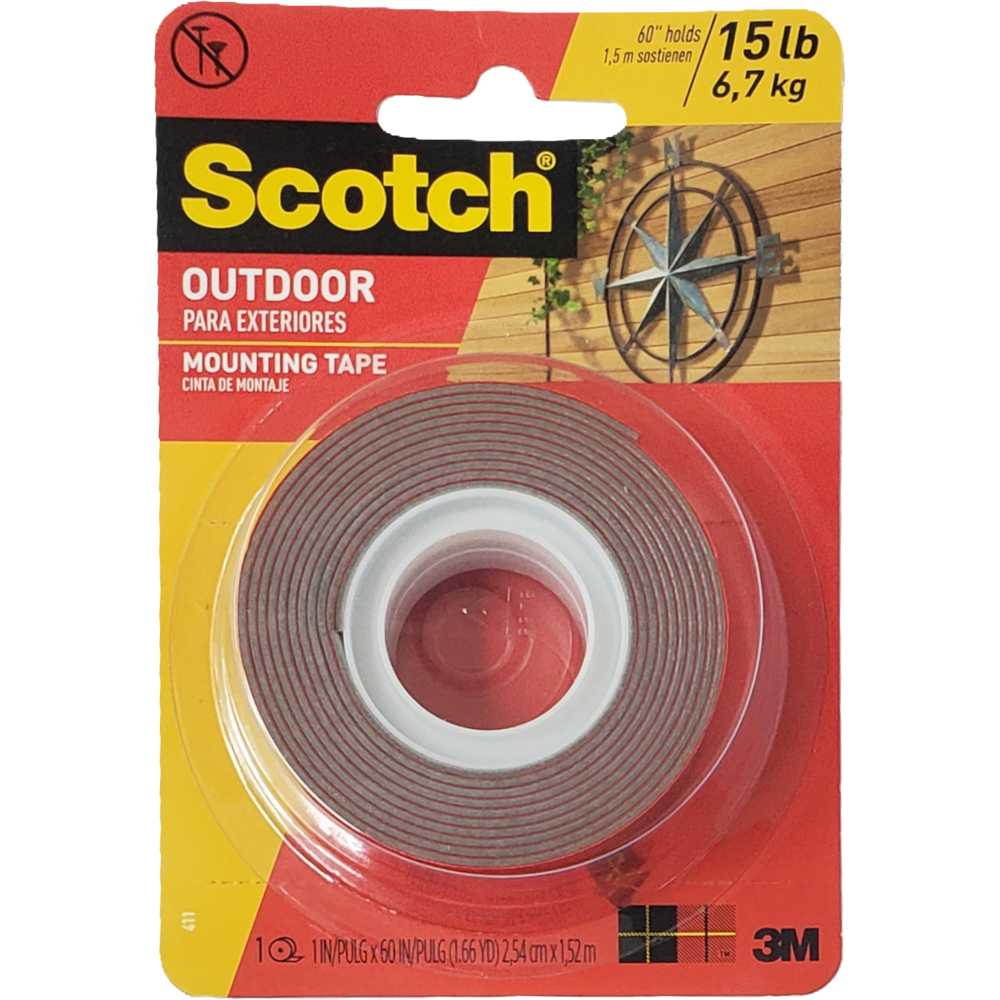 דבק דו צדדי 3M ספוג "1 25מ"מ SCOTCH OUTDOOR